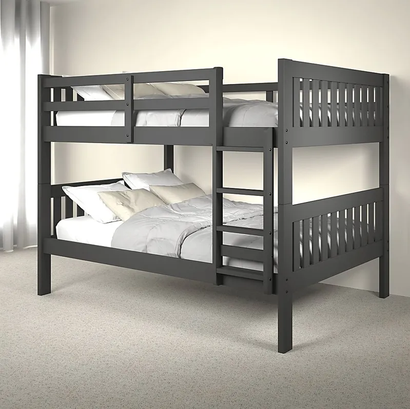 Kids Eleonara I Dark Gray Full/Full Bunk Bed