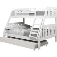 Kids Matej II White Twin/Full Bunk Bed with Trundle