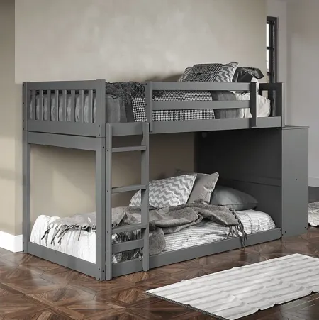 Kids Aklina Dark Gray Twin/Twin Bunk Bed with Dresser