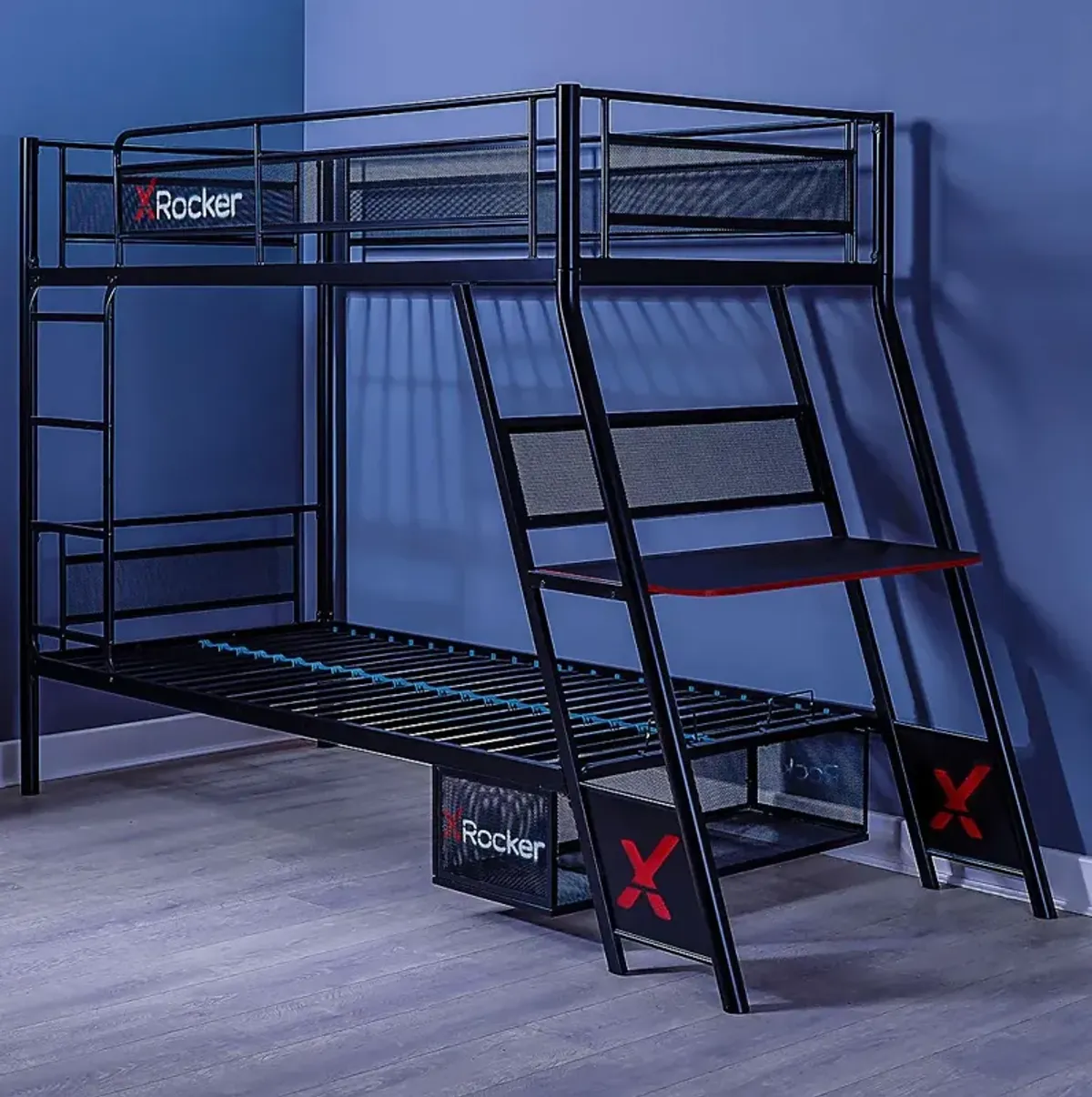 Kids Helenka Black Twin/Twin Gaming Bunk Bed