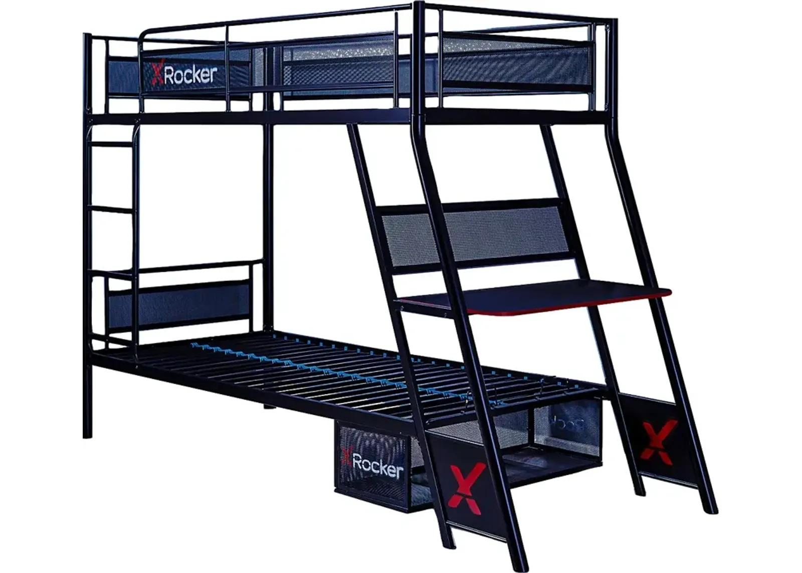 Kids Helenka Black Twin/Twin Gaming Bunk Bed