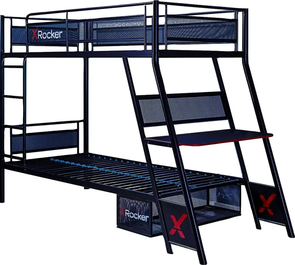 Kids Helenka Black Twin/Twin Gaming Bunk Bed