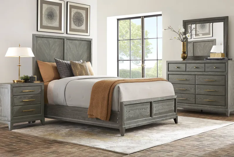 Kailey Park Charcoal 8 Pc Queen Panel Bedroom