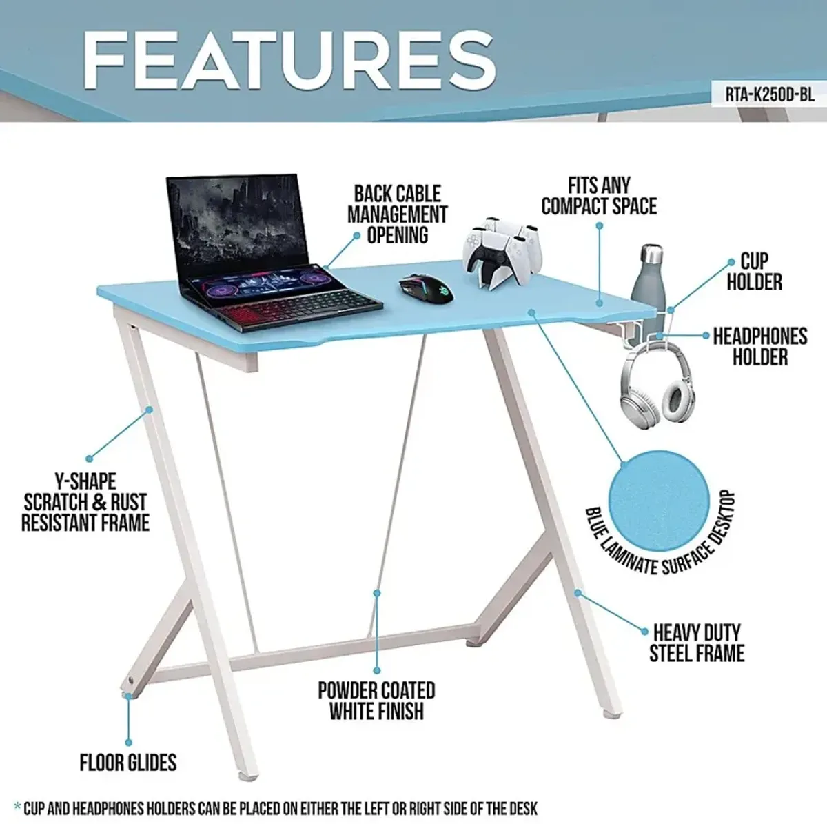 Narohi Blue Gaming Desk