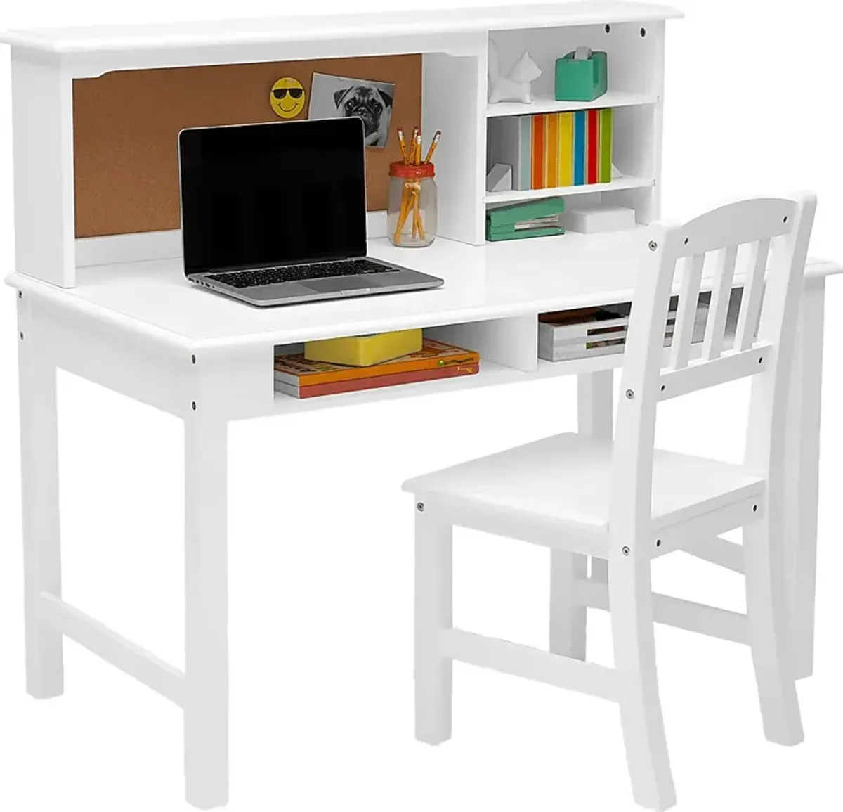 Kids Maldas White Desk and Chair Set