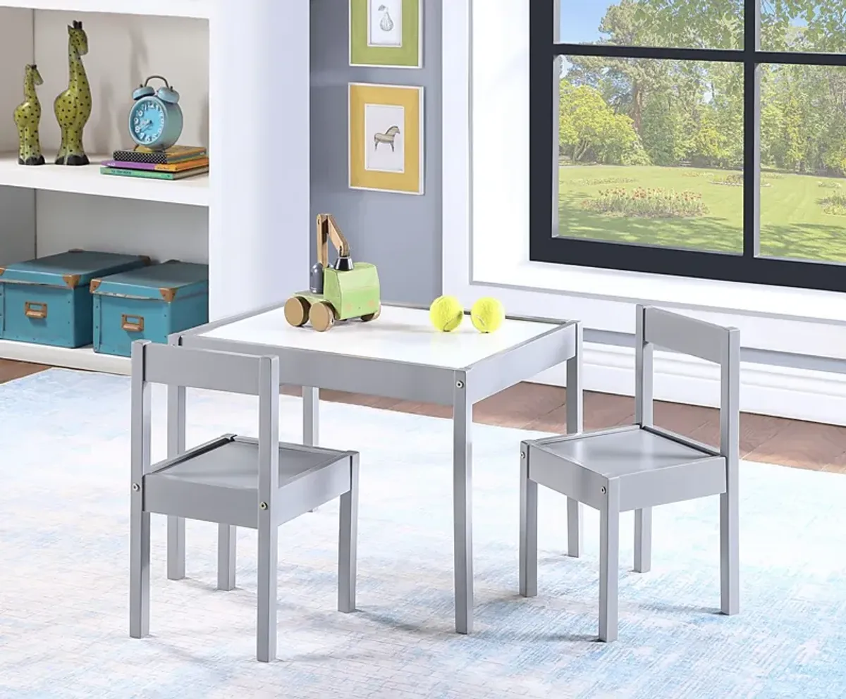 Kids Synni Gray 3 Pc Table Set