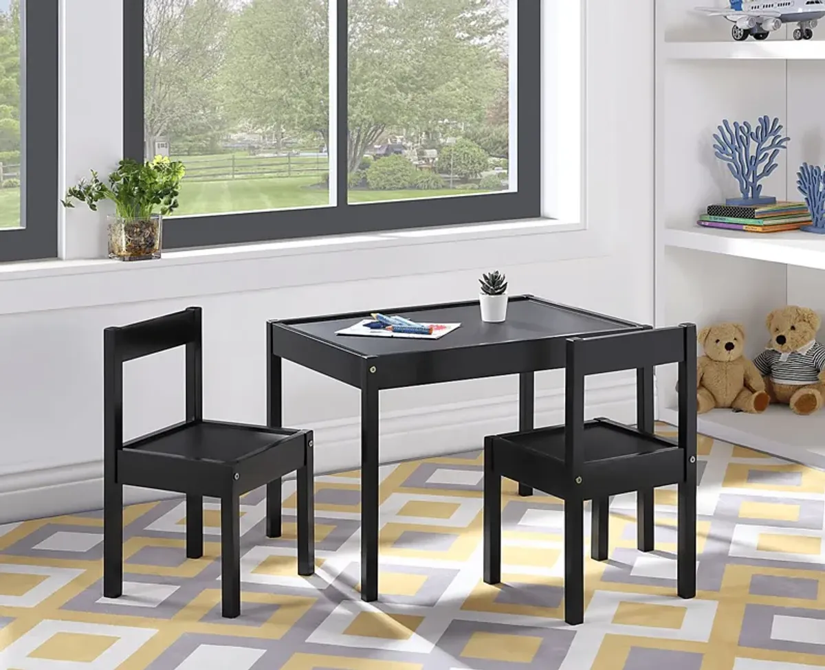 Kids Clyren Black 3 Pc Table Set