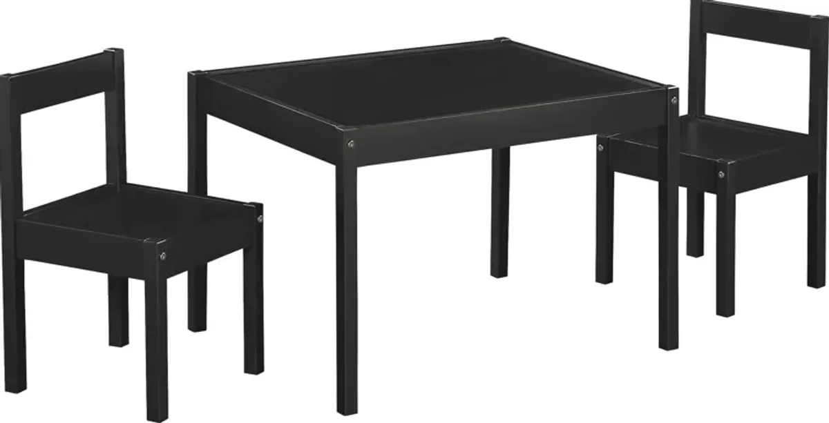 Kids Clyren Black 3 Pc Table Set