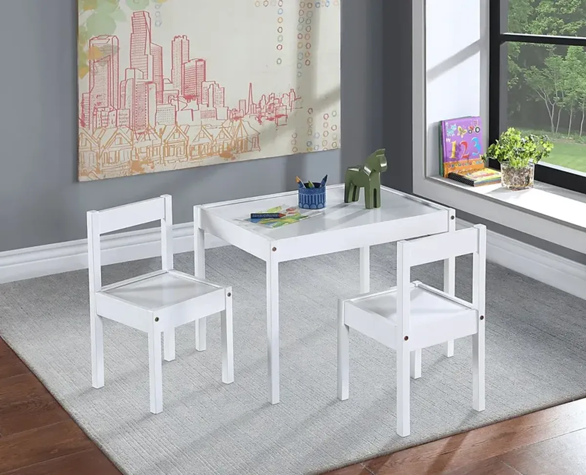 Kids Clyren White Table Set