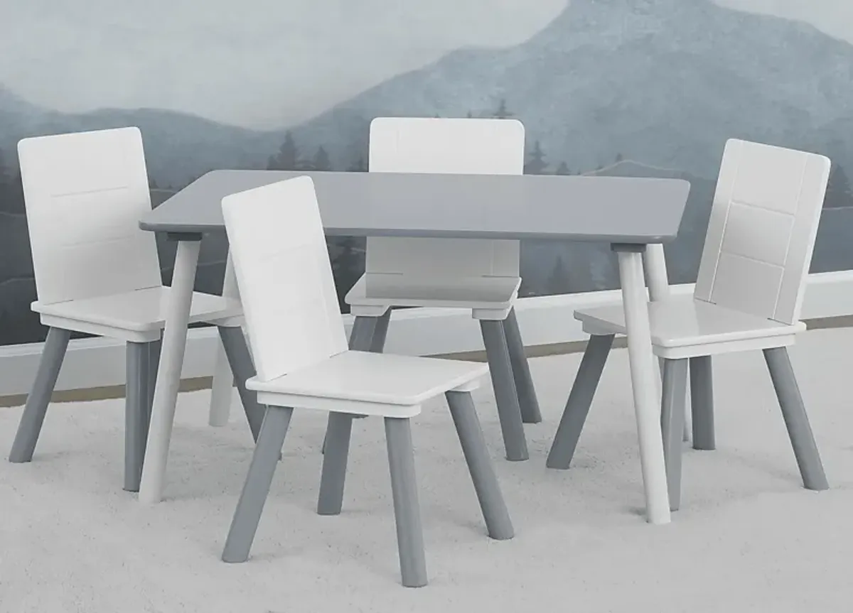 Kids Mellei Gray/White Table Set