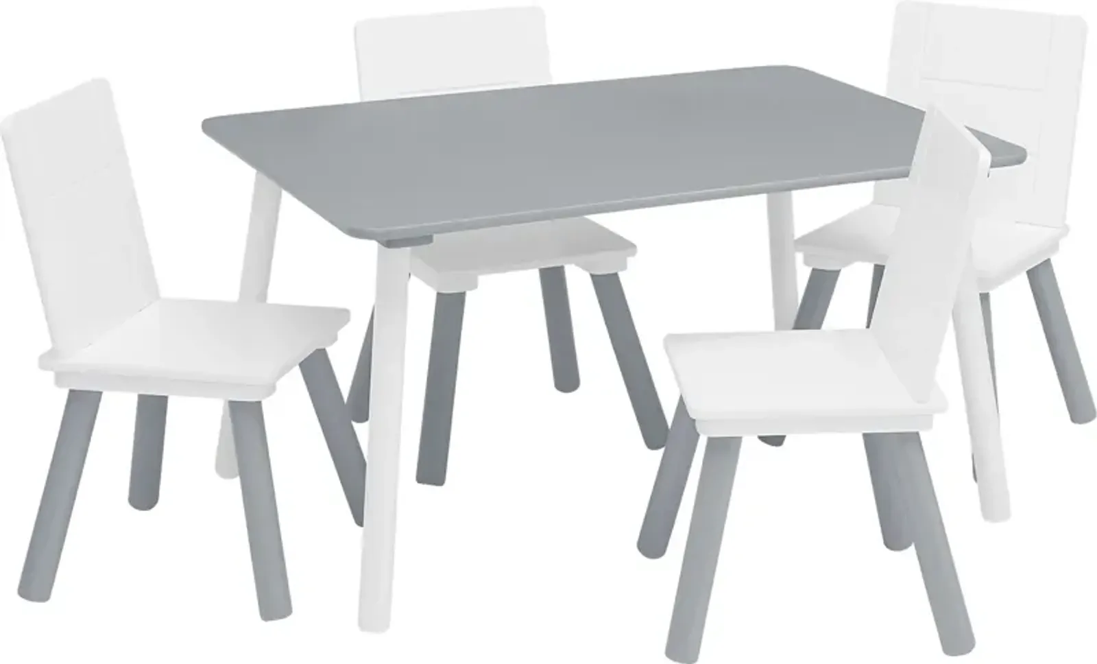 Kids Mellei Gray/White 5 Pc Table Set