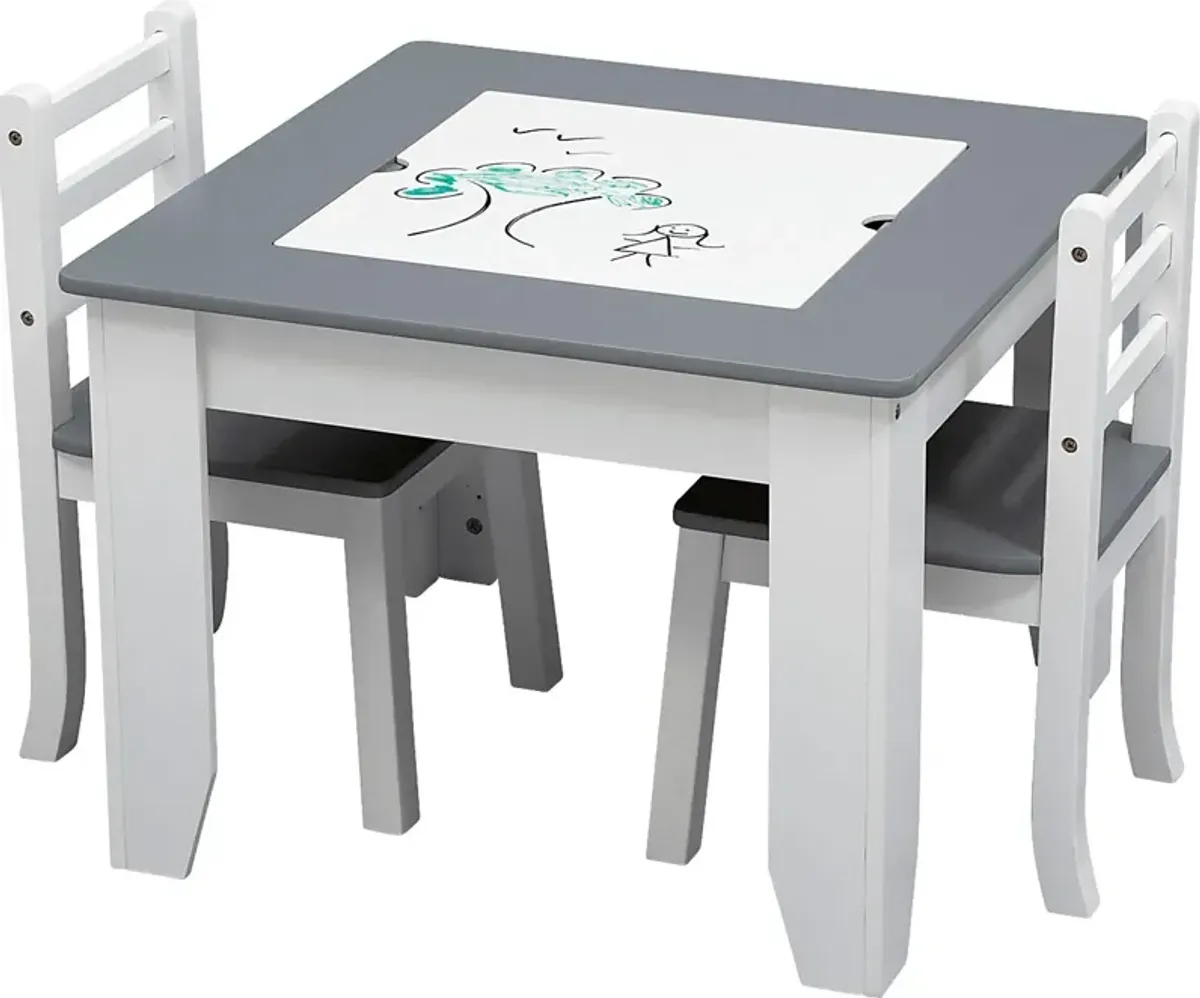 Kids Sinaru Gray/White Table Set