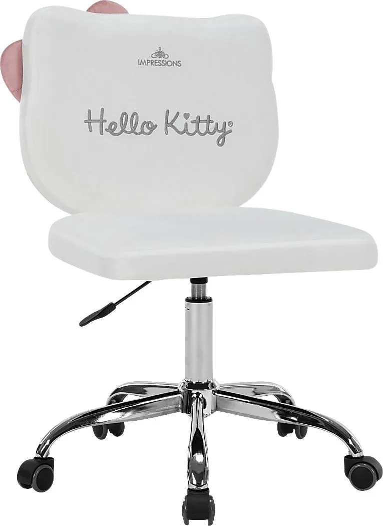 Kids Hello Kitty Kawaii White Swivel Chair