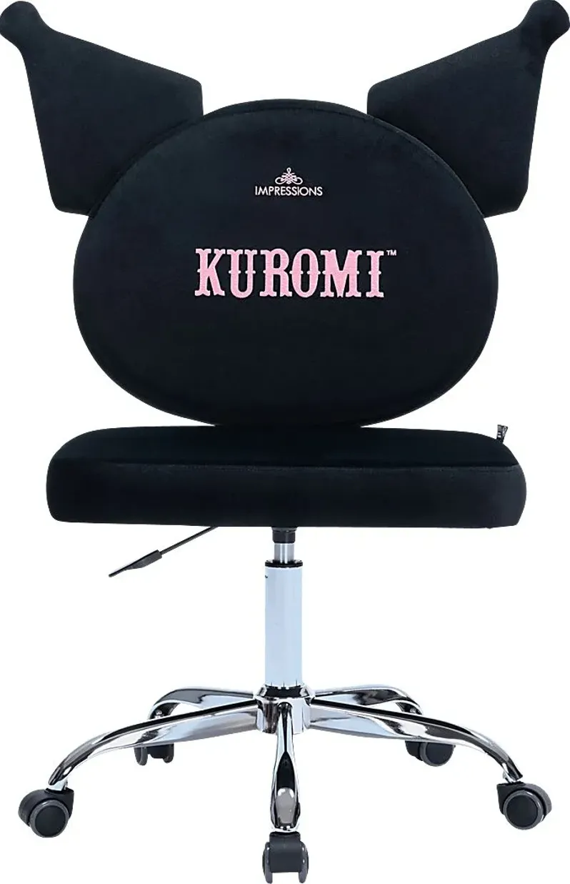 Kids Kuromi Black Swivel Chair