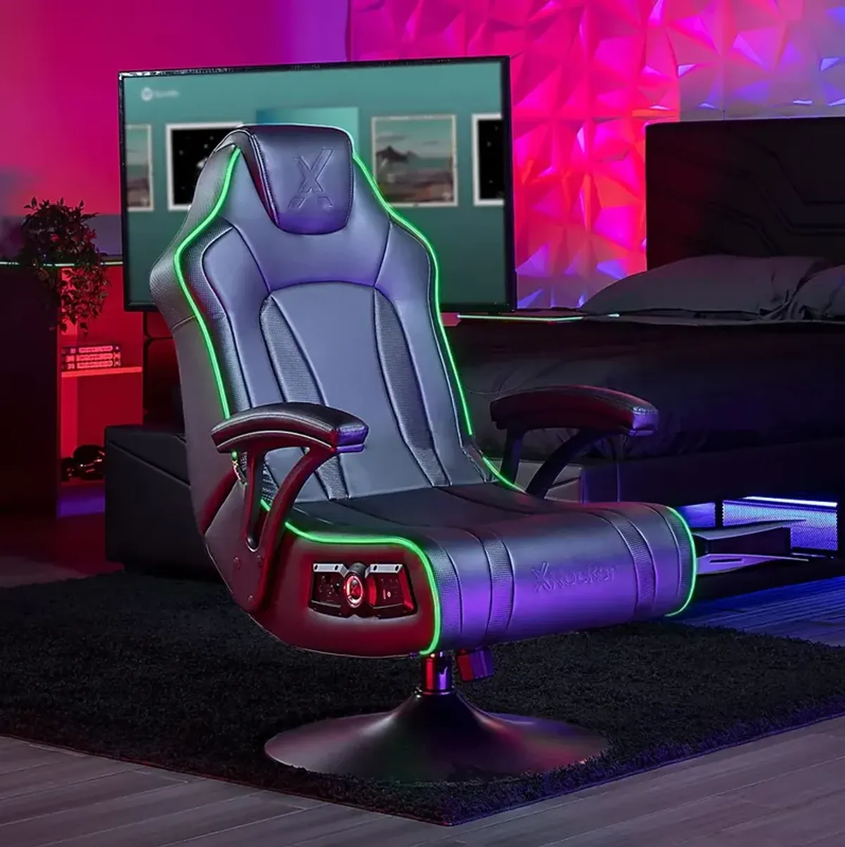 Kids Mundele Black LED Gaming Chair