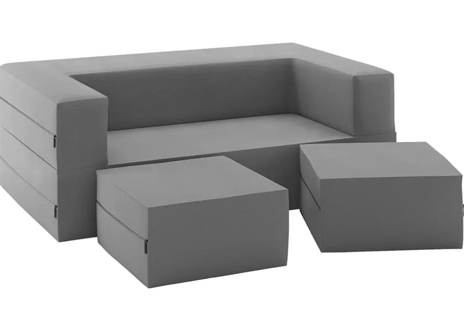 Kids Alfy Gray Loveseat & Ottoman Set