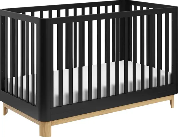 Kids Mytha Black/Natural Convertible Crib