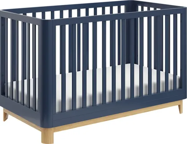 Kids Mytha Blue/Natural Convertible Crib