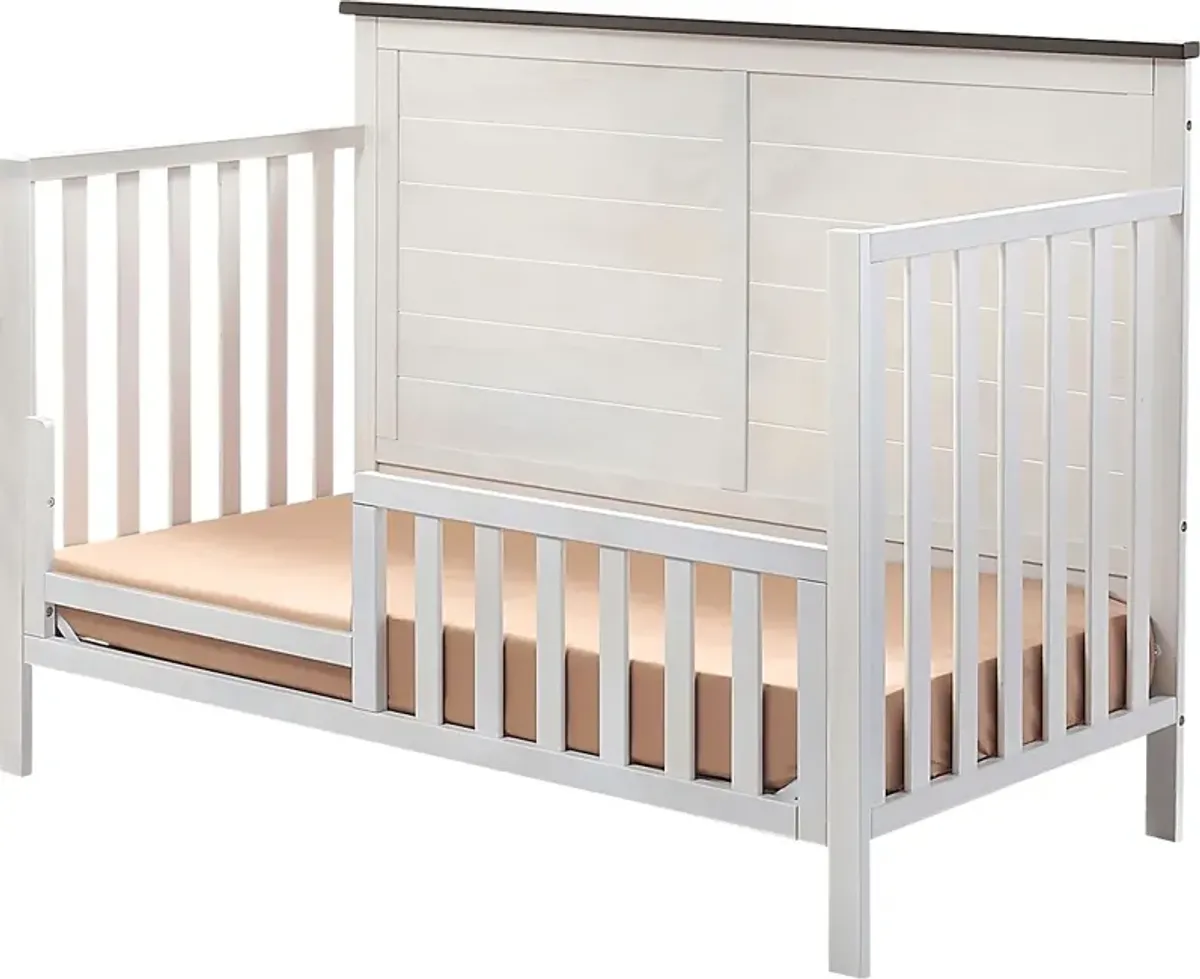 Kids Zivau White/Brown Convertible Crib