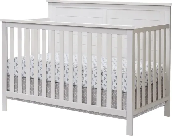 Kids Zivau White Convertible Crib