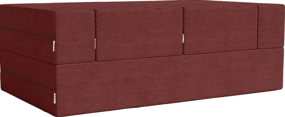 Kids Alfy Red Loveseat & Ottomans, Set of 3