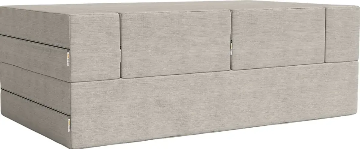 Kids Alfy Dove Gray Loveseat & Ottomans, Set of 3