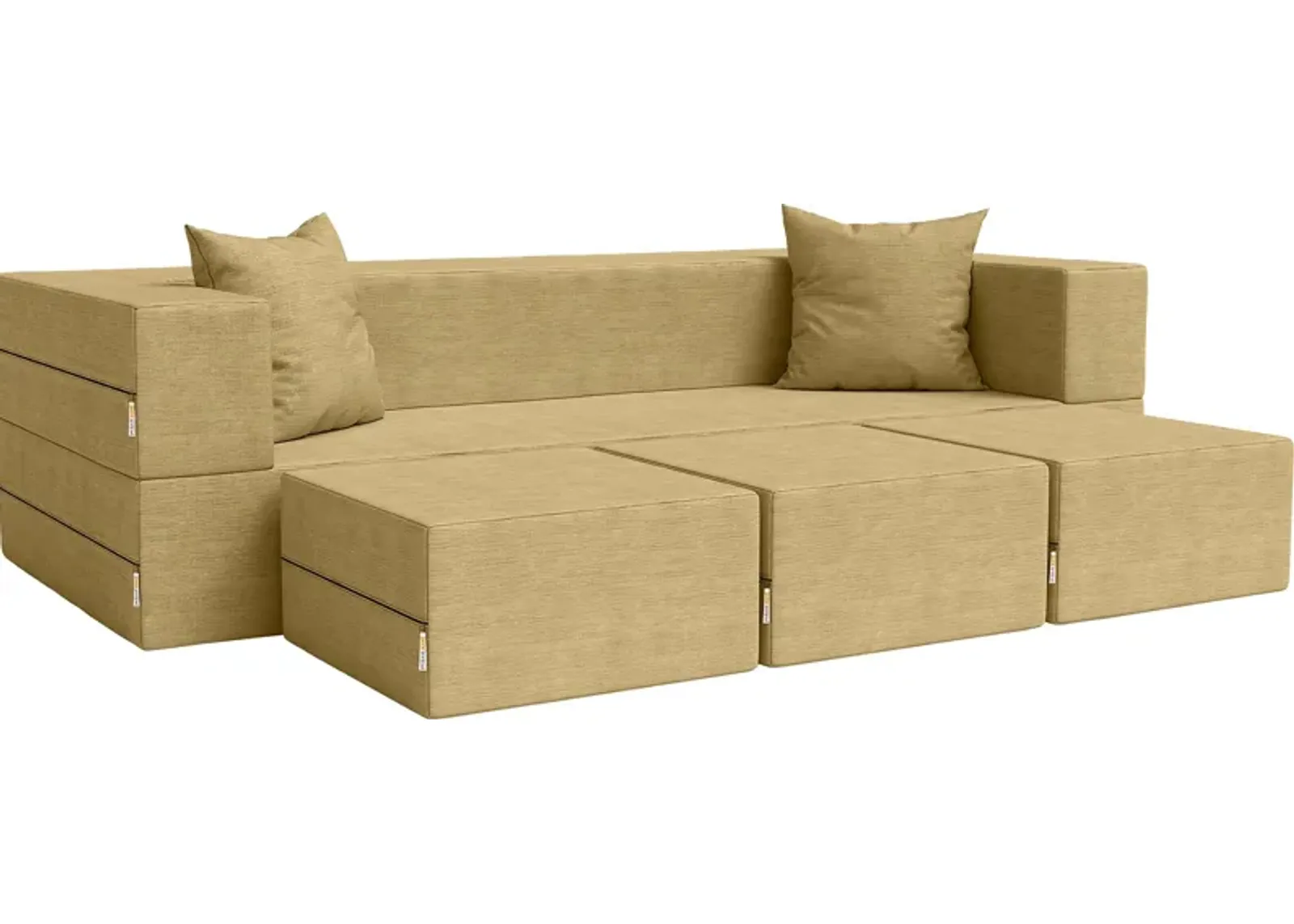 Kids Alfy Camel Sofa & Ottomans, Set of 4