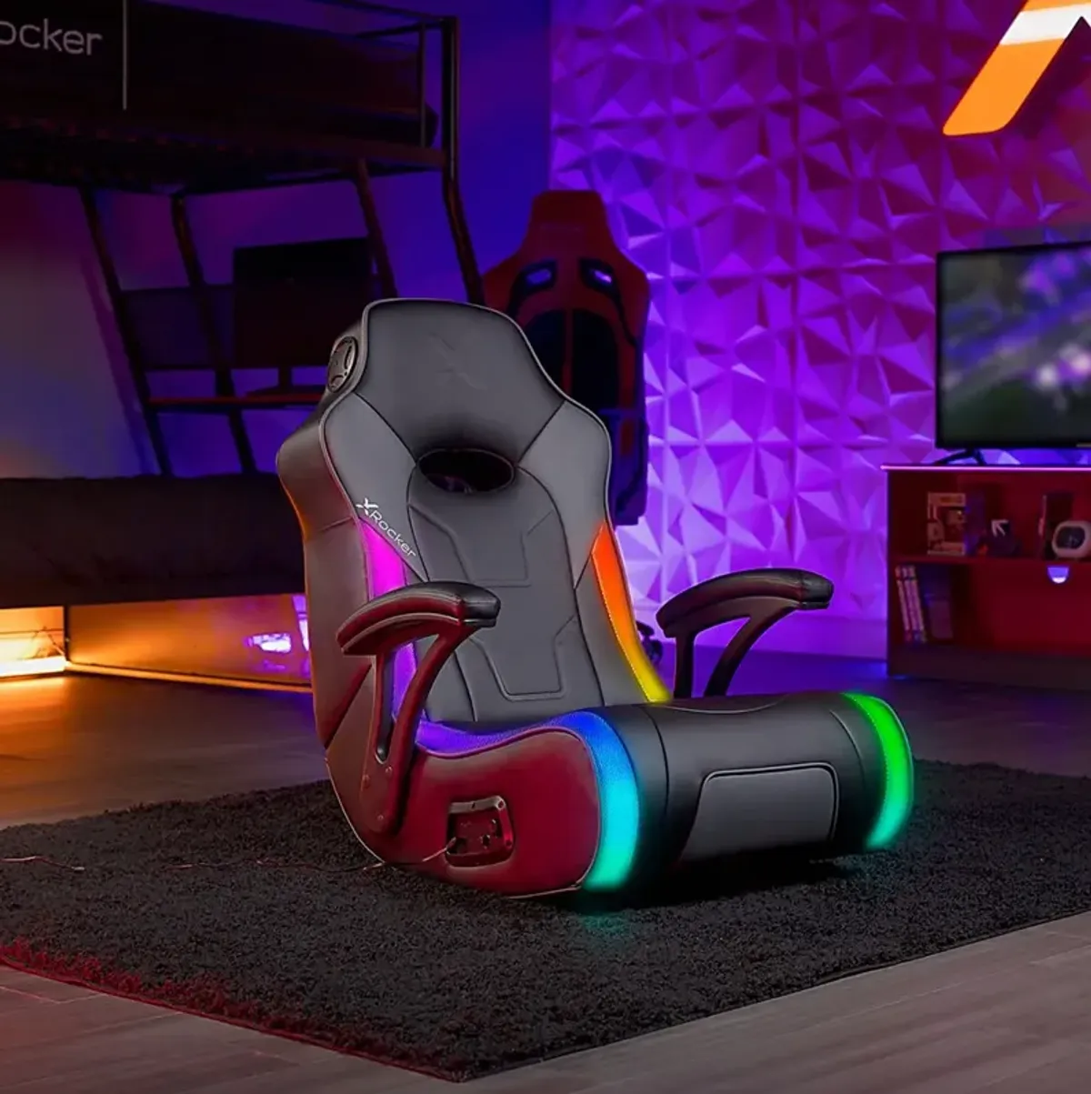 Kids Parwig Black RGB Gaming Rocker