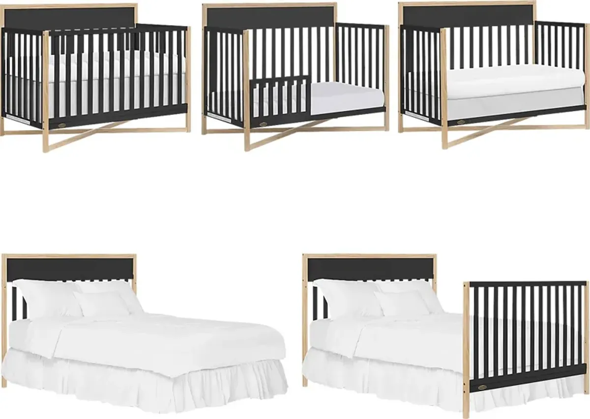 Kids Mosar Black Convertible Crib