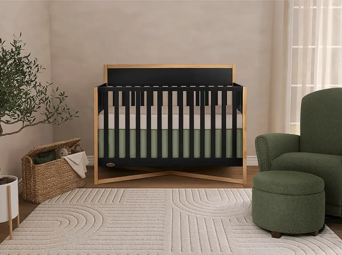 Kids Mosar Black Convertible Crib