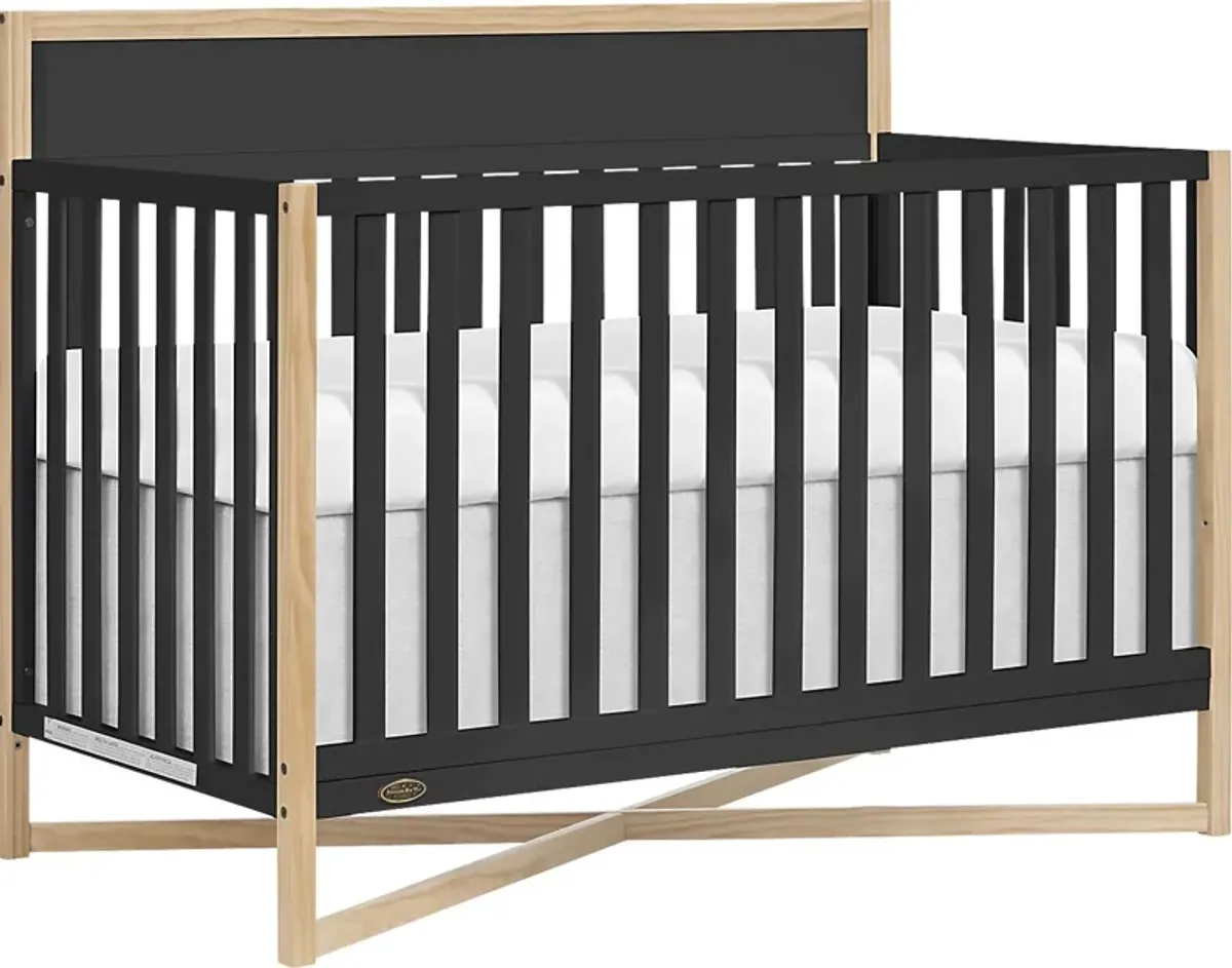 Kids Mosar Black Convertible Crib