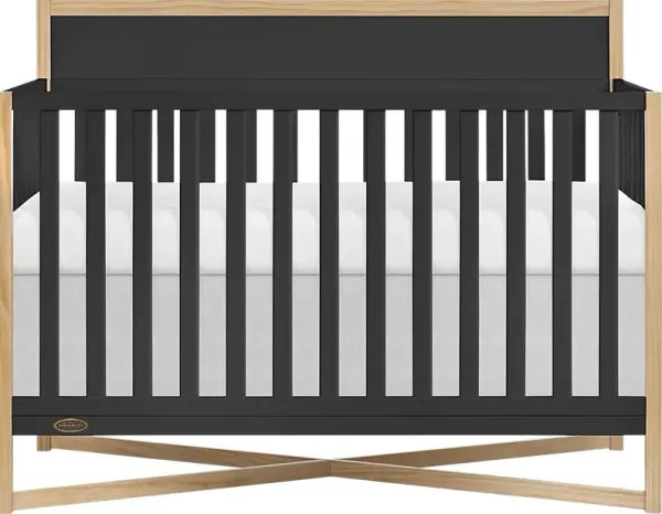 Kids Mosar Black Convertible Crib
