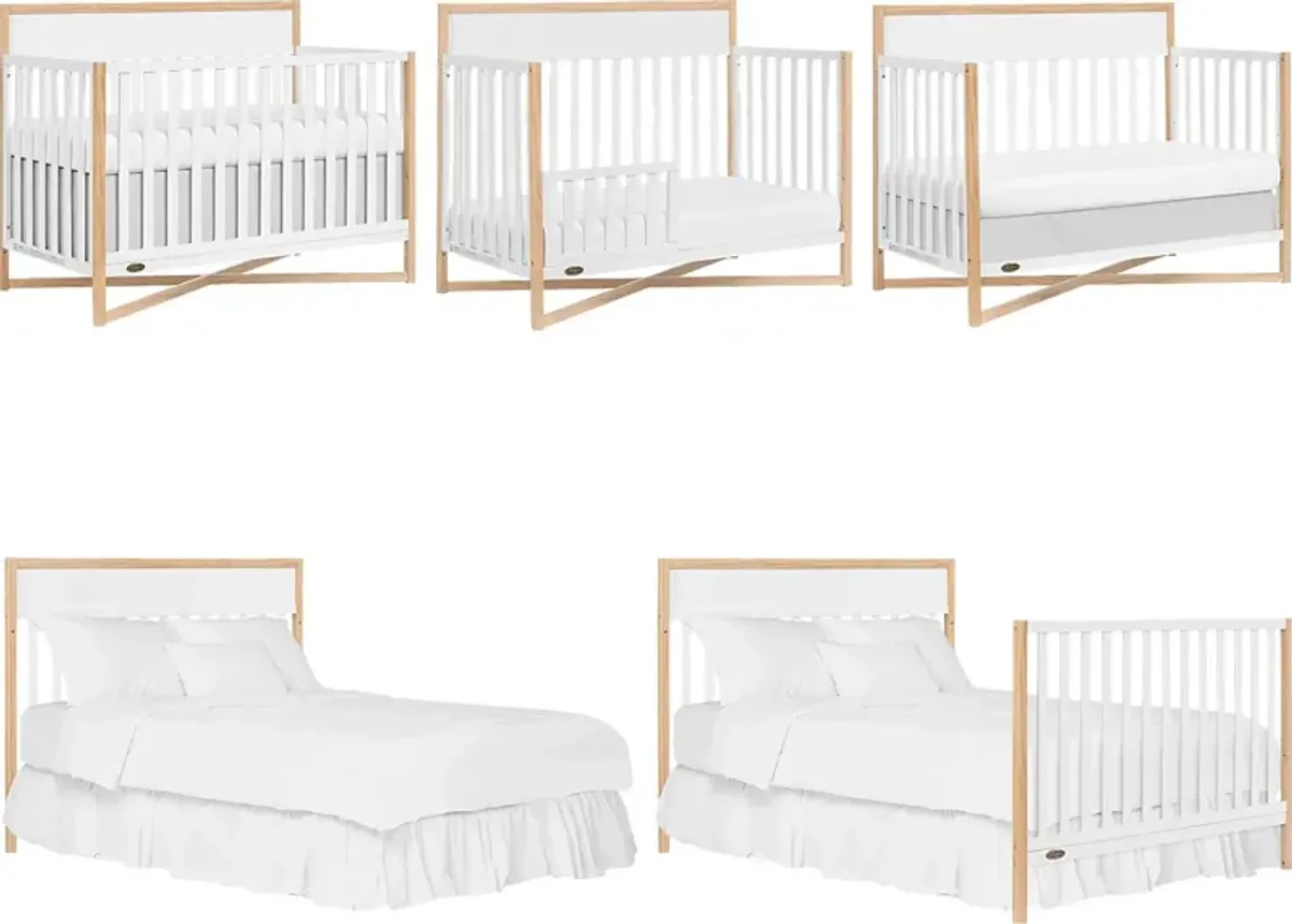 Kids Mosar White Convertible Crib