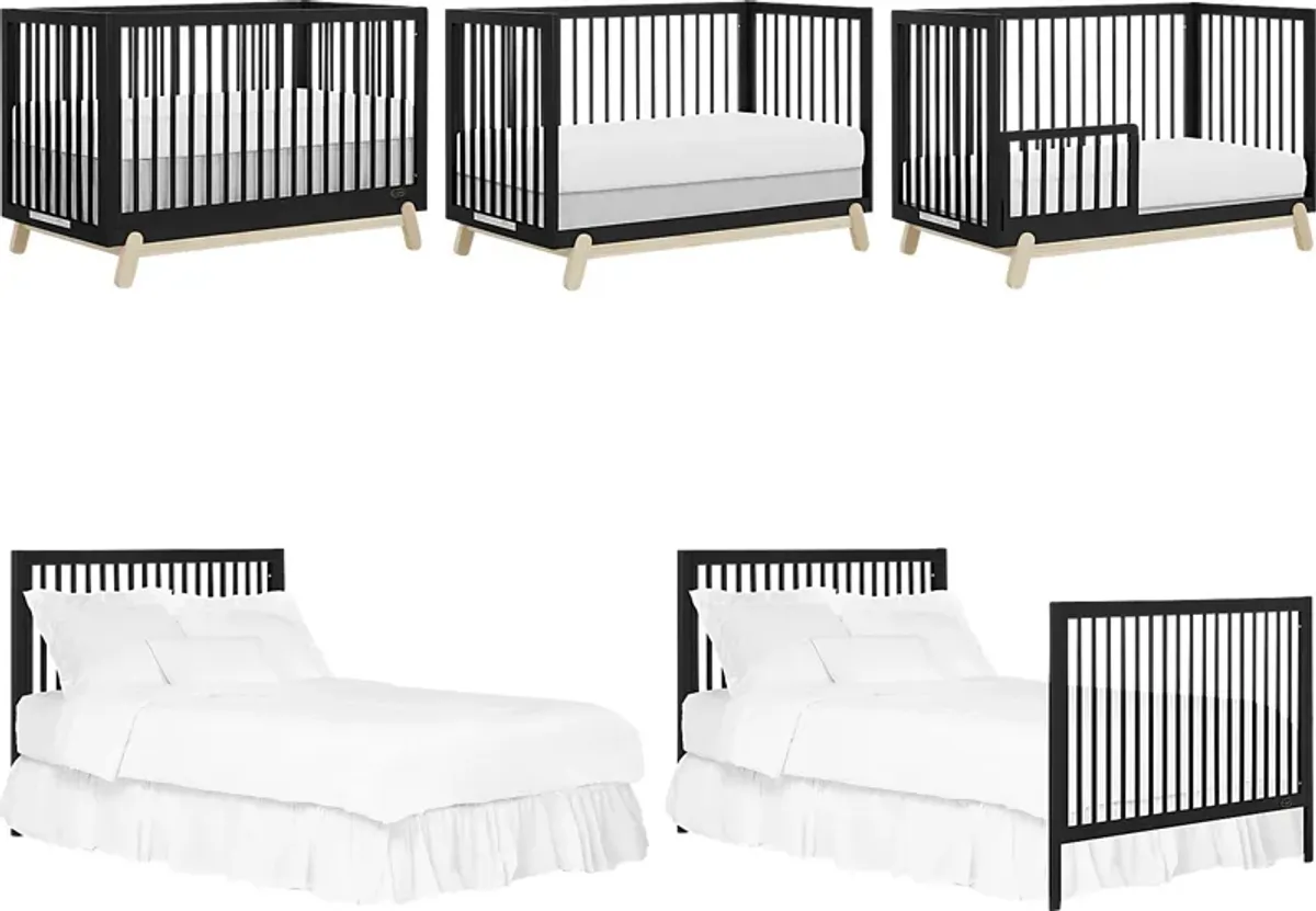 Kids Salvra Black Convertible Crib