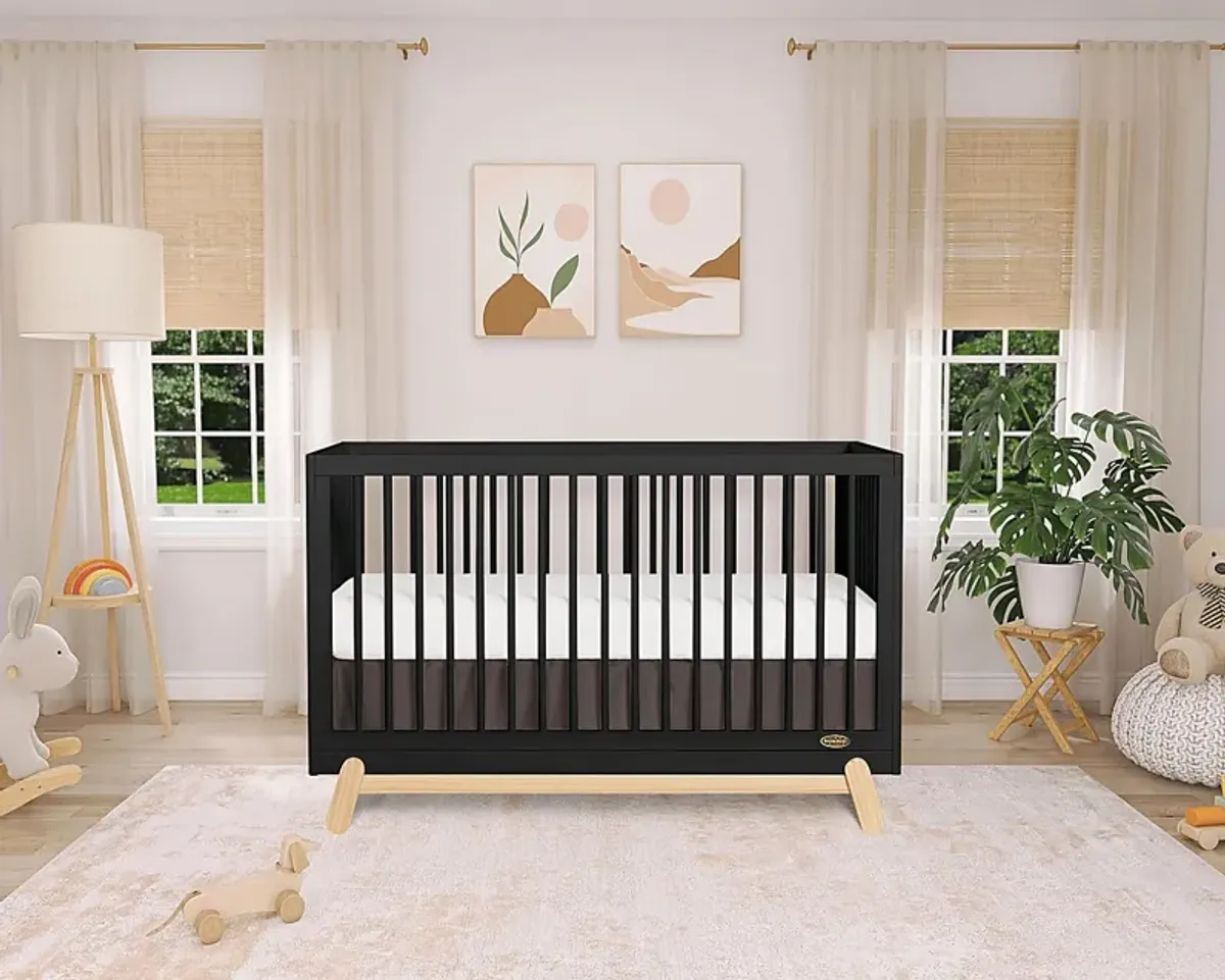 Kids Salvra Black Convertible Crib