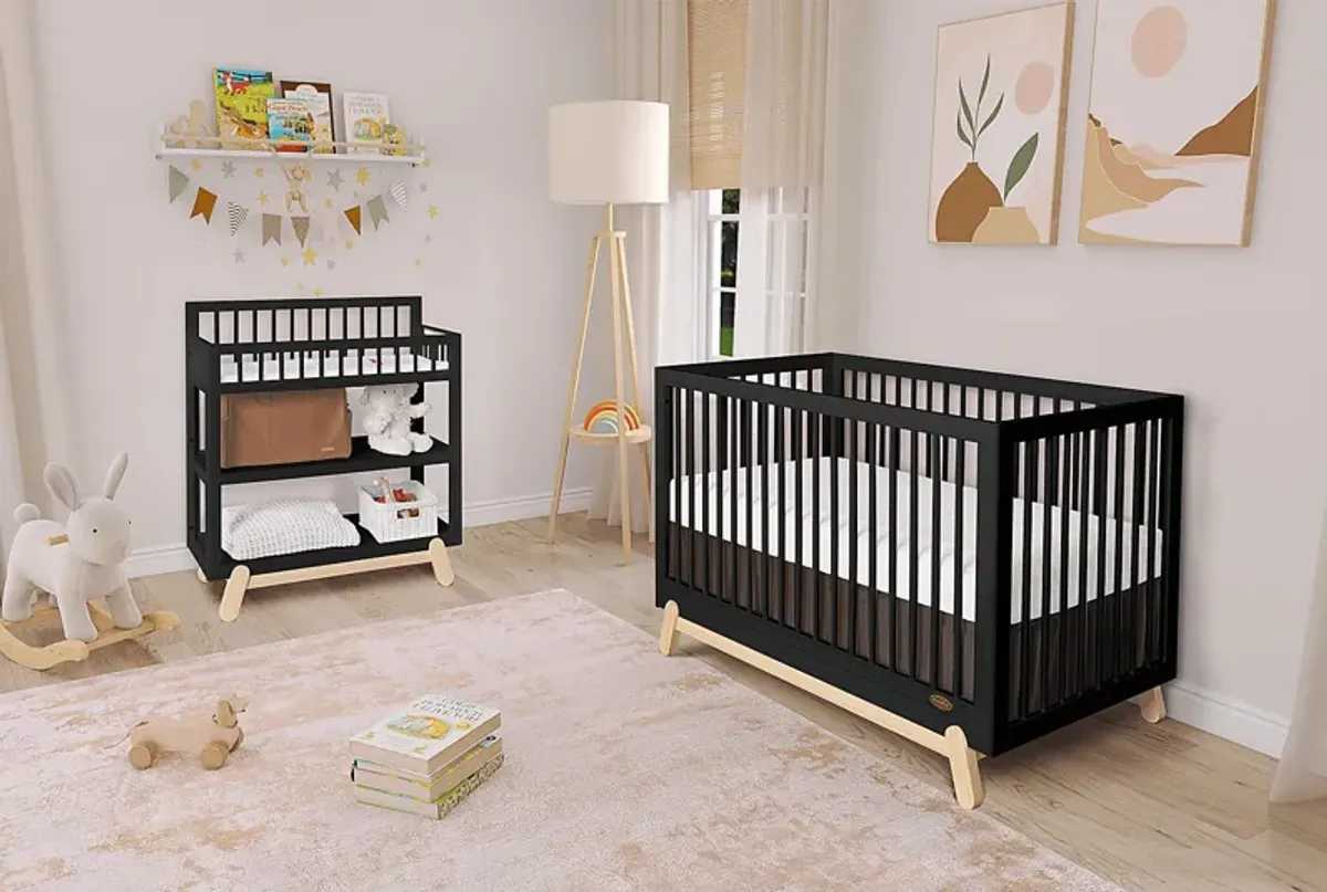 Kids Salvra Black Convertible Crib