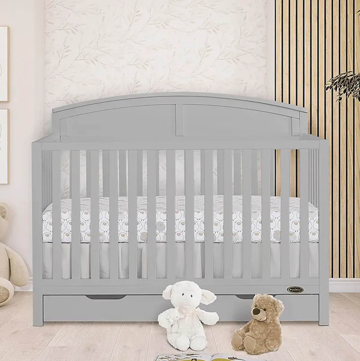 Kids Aezine Gray Convertible Crib