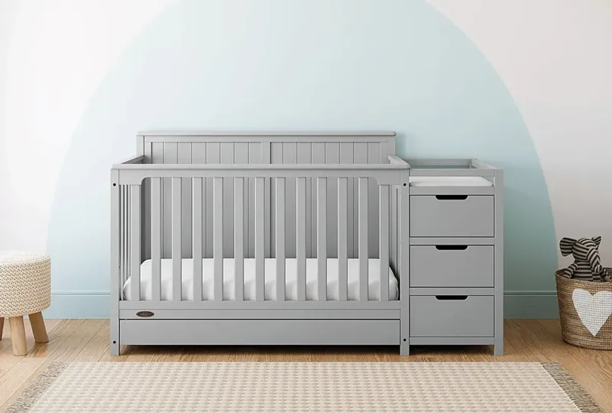 Maralah II Gray Convertible Crib & Changing Table