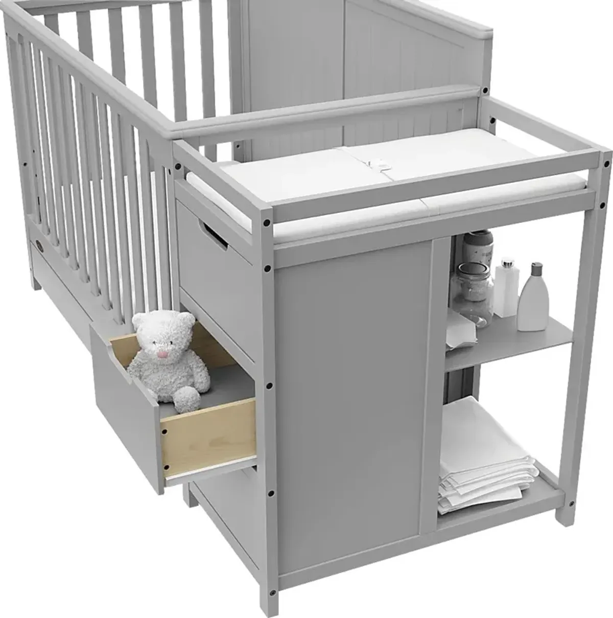 Maralah II Gray Convertible Crib & Changing Table