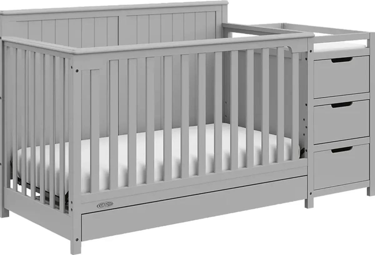 Maralah II Gray Convertible Crib & Changing Table