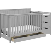Maralah II Gray Convertible Crib & Changing Table