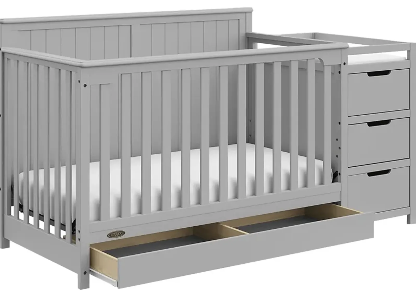 Maralah II Gray Convertible Crib & Changing Table