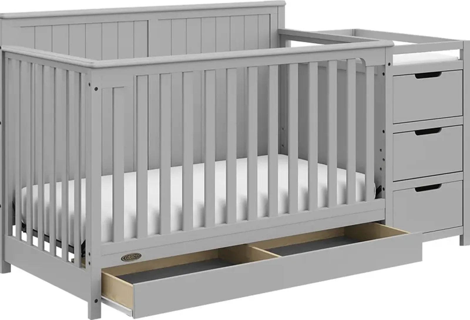 Maralah II Gray Convertible Crib & Changing Table