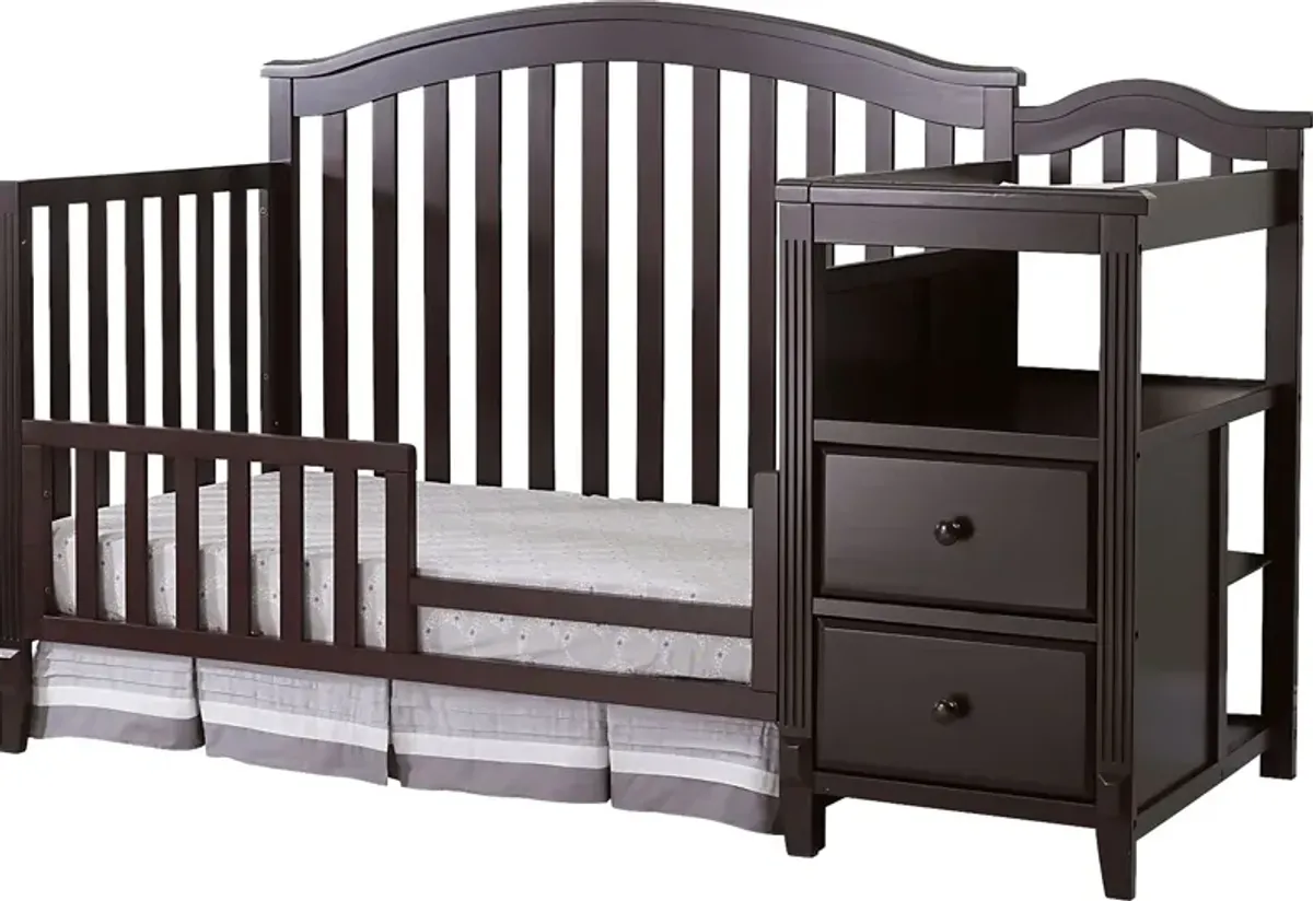 Ronja Brown Crib with Changer