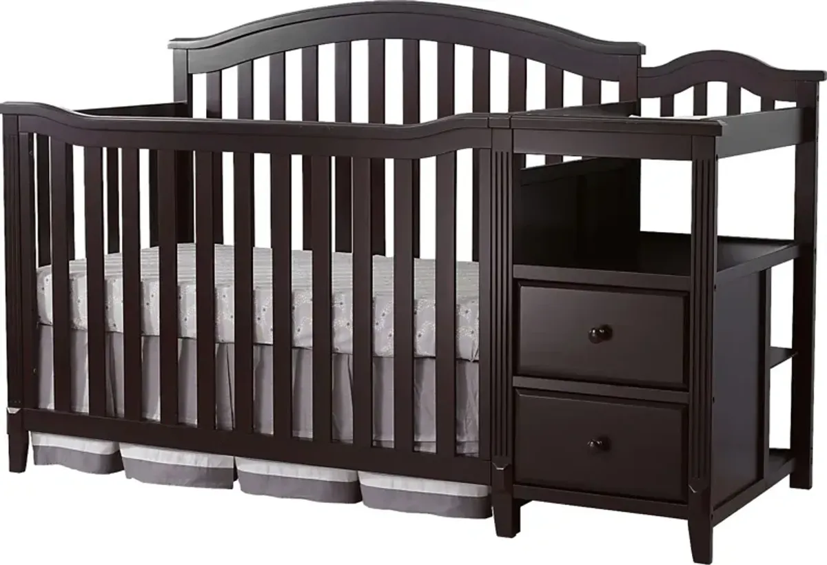 Ronja Brown Crib with Changer