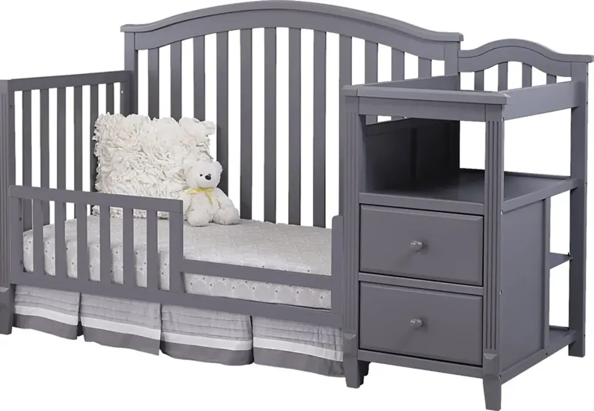 Ronja Gray Crib with Changer