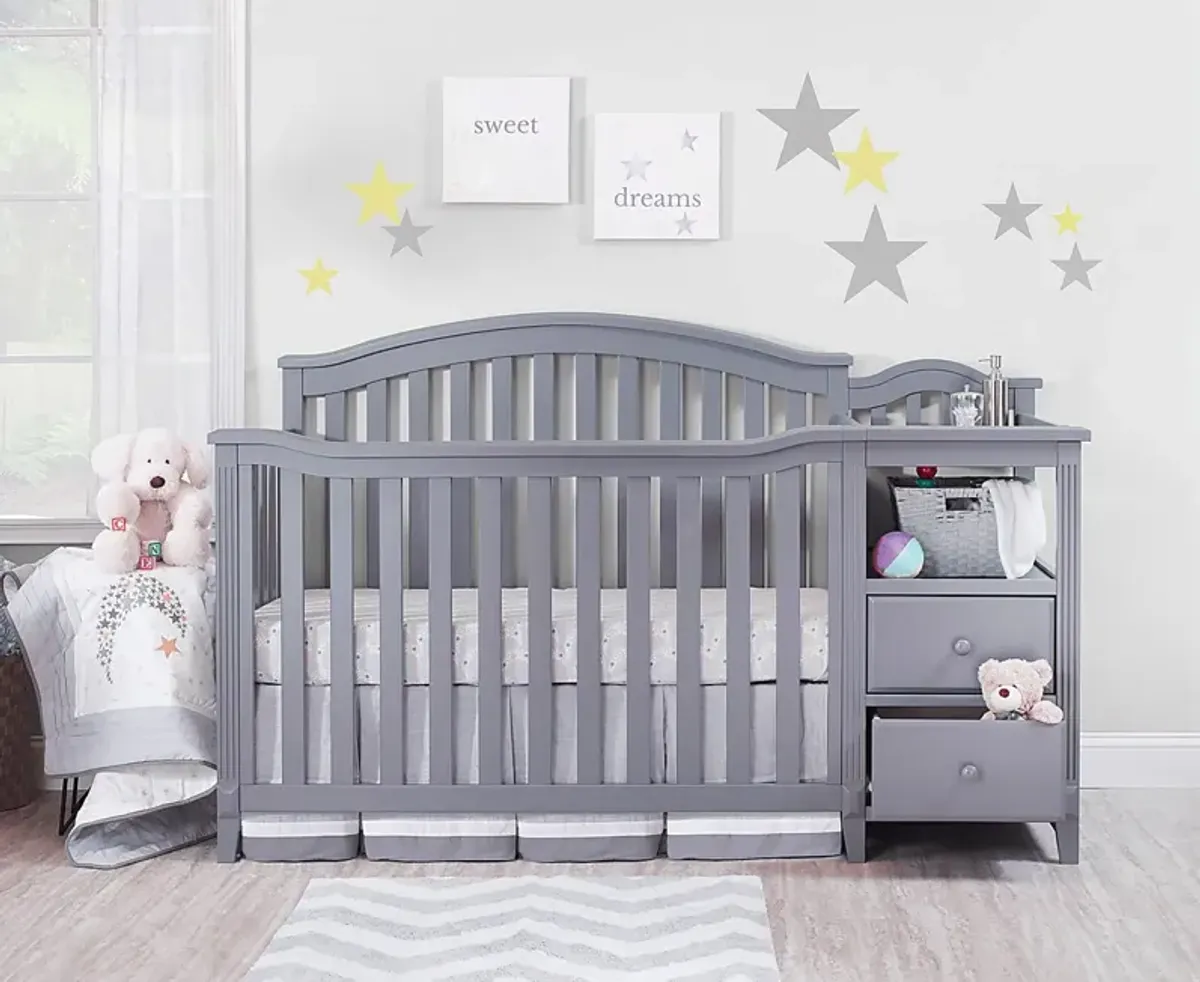 Ronja Gray Crib with Changer