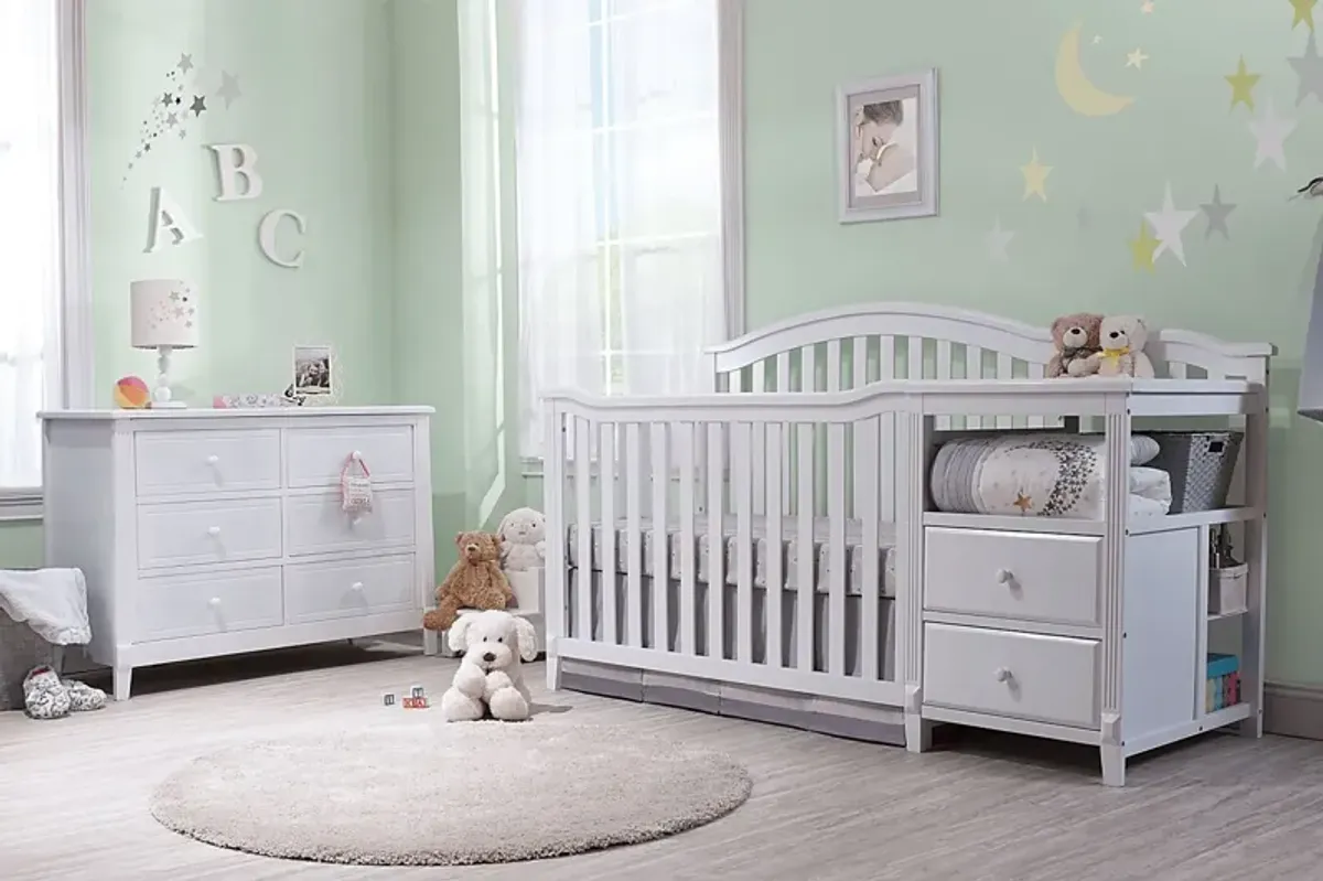 Ronja White Crib with Changer