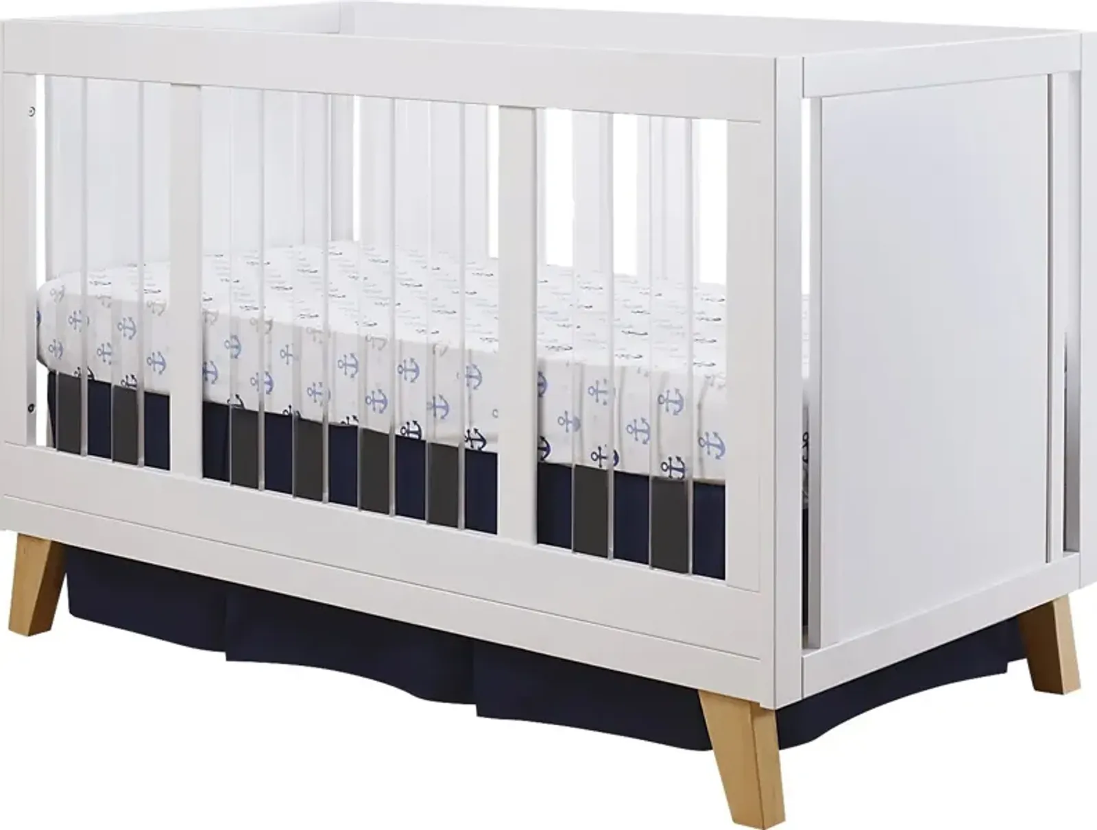 Malou White Natural Crib