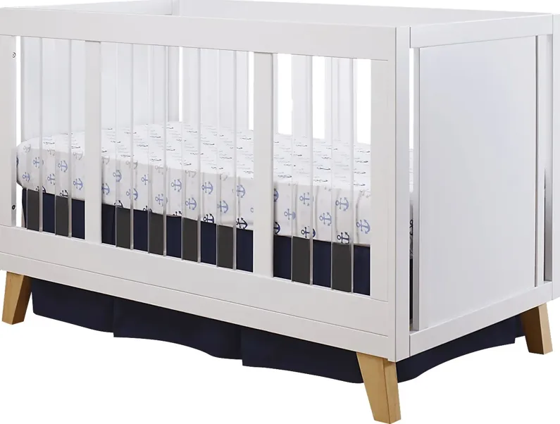 Malou White Natural Crib